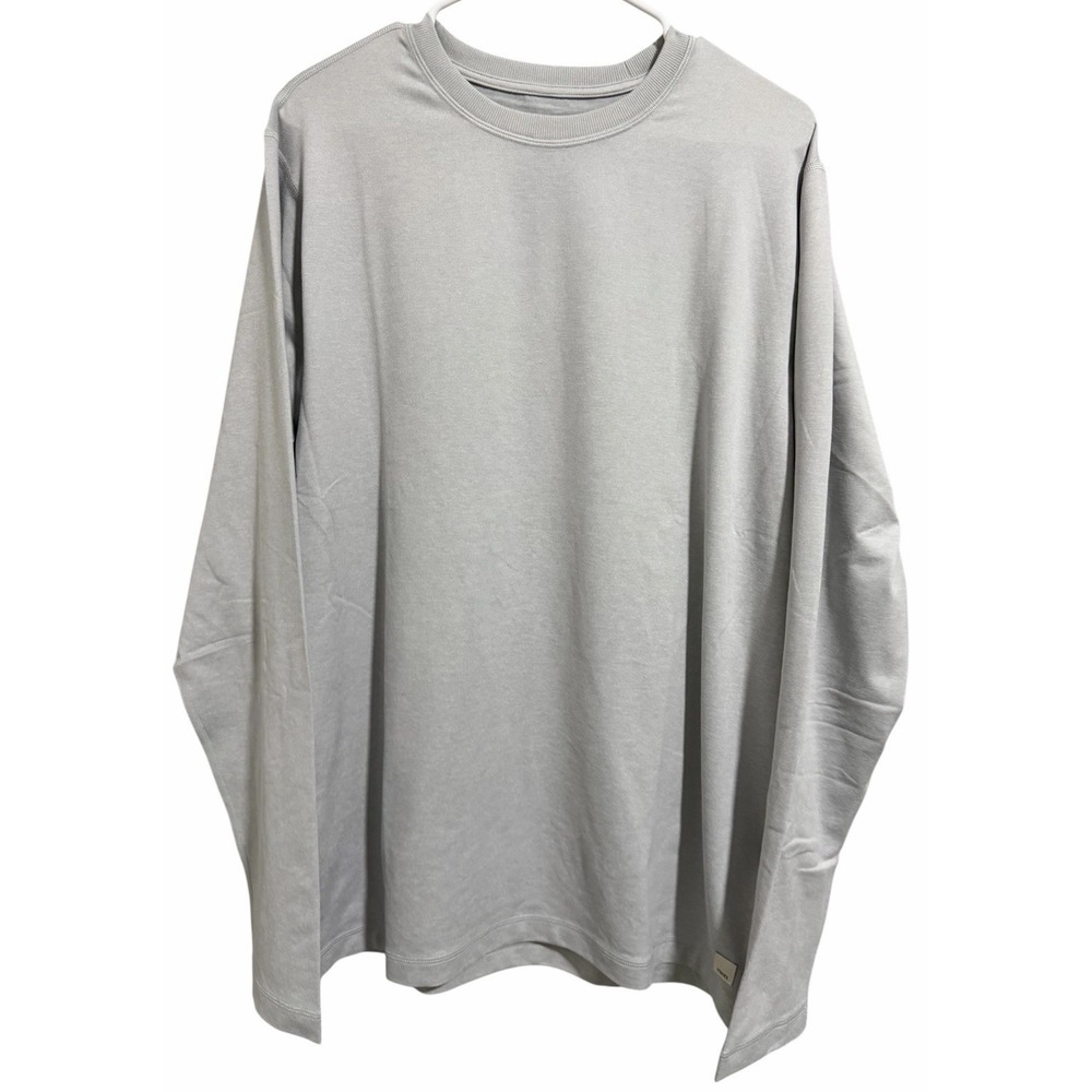 Vuori‎ Long Sleeve Ponto Performance Tee Frost Grey Heather Men's Size X-Large